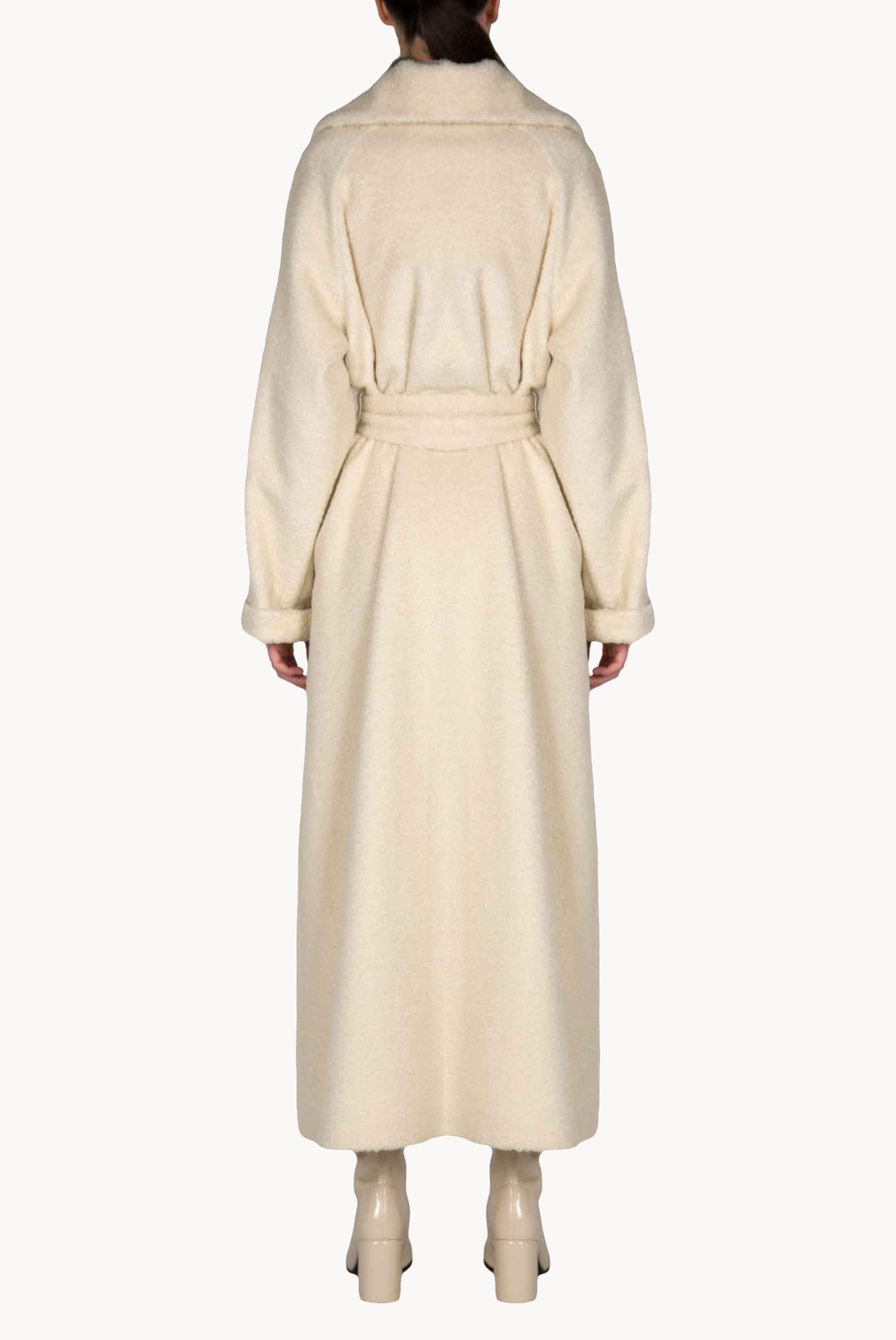 Cappotto maxi bianco di lana