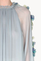 Chiffon Maxi Dress With Flower Detail
