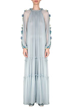 Chiffon Maxi Dress With Flower Detail
