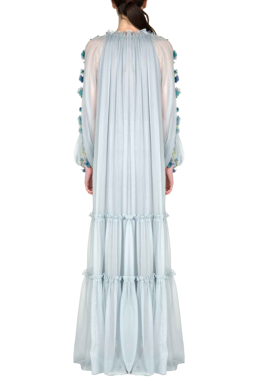 Chiffon Maxi Dress With Flower Detail