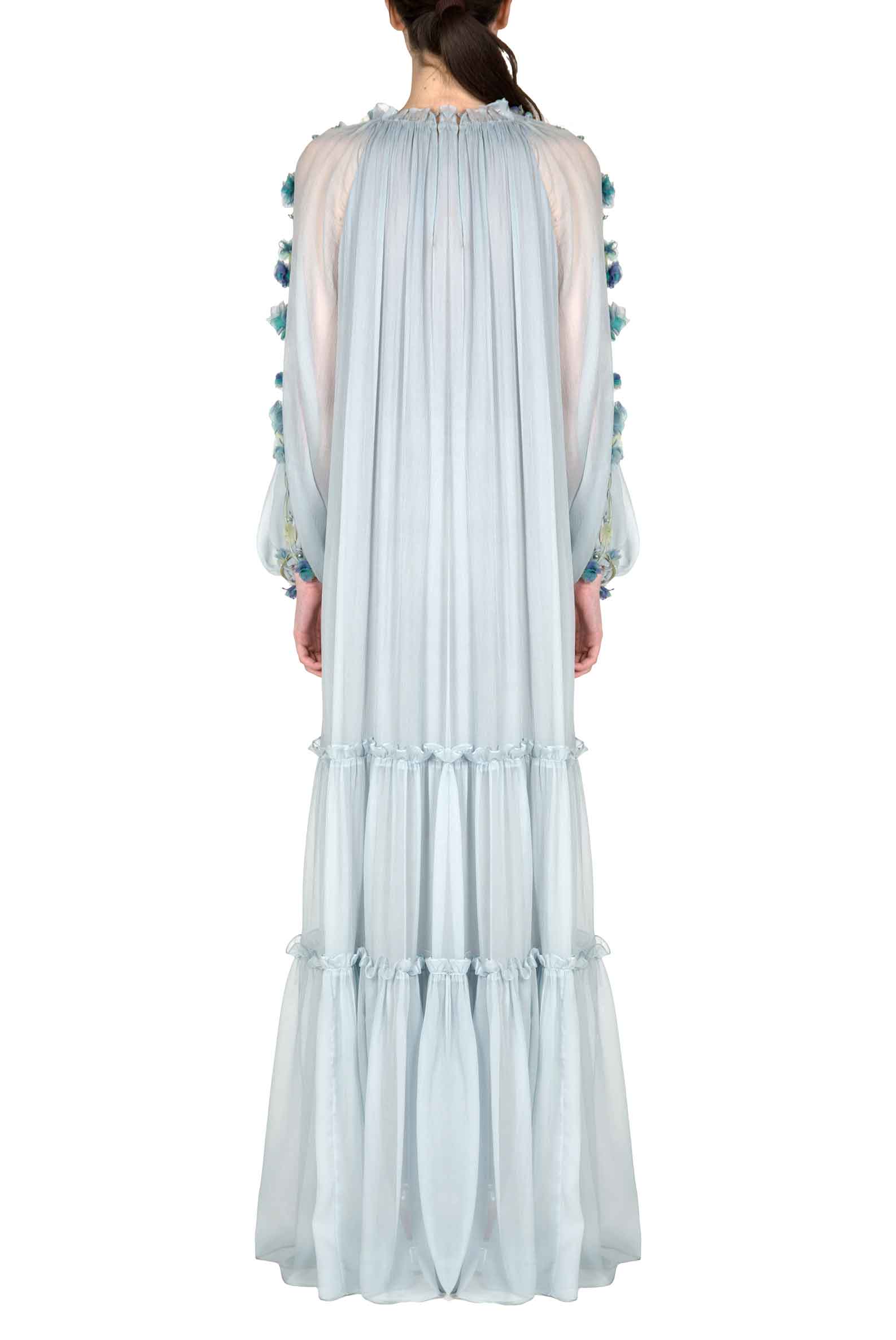 Chiffon Maxi Dress With Flower Detail