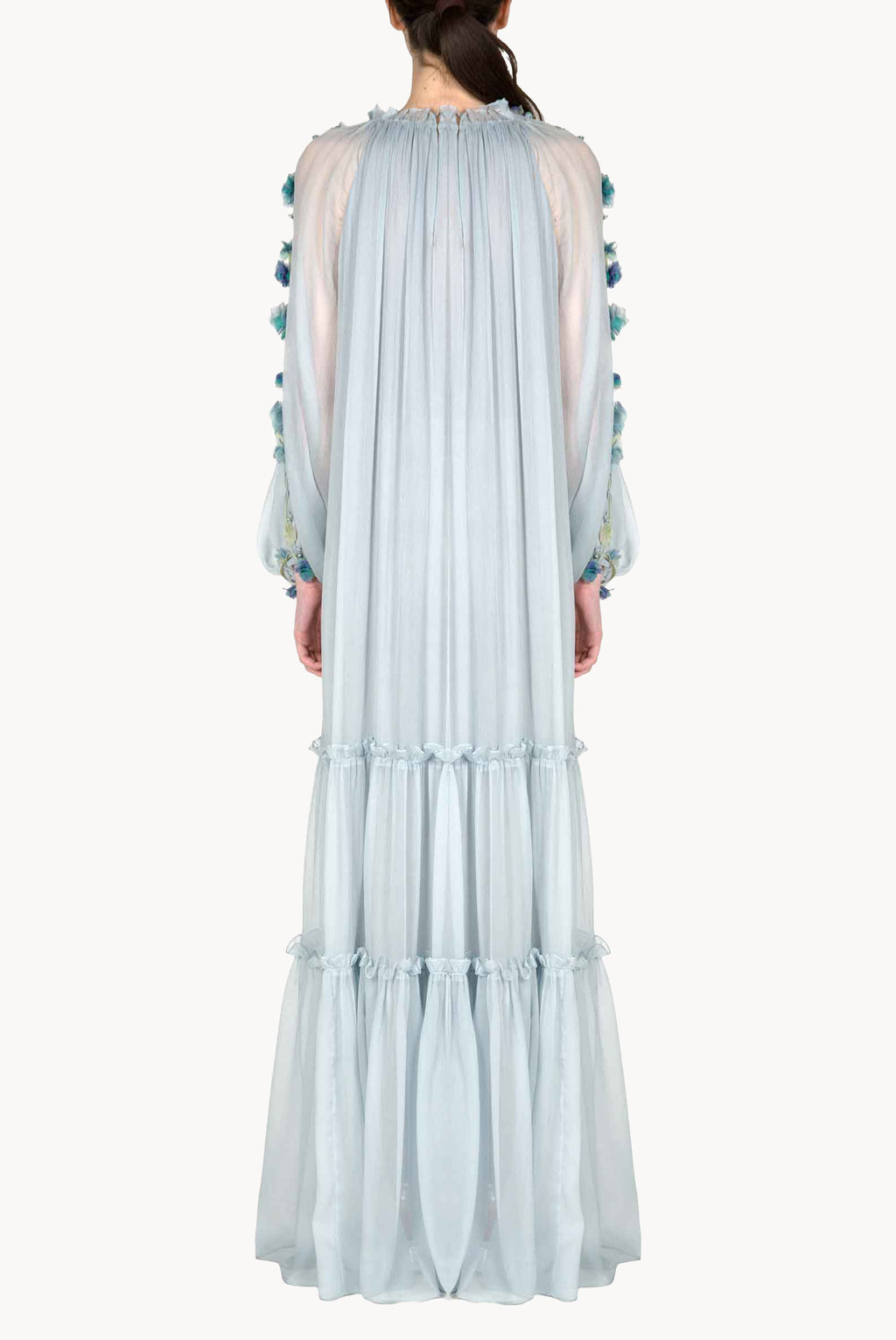 Chiffon Maxi Dress With Flower Detail