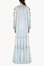 Chiffon Maxi Dress With Flower Detail