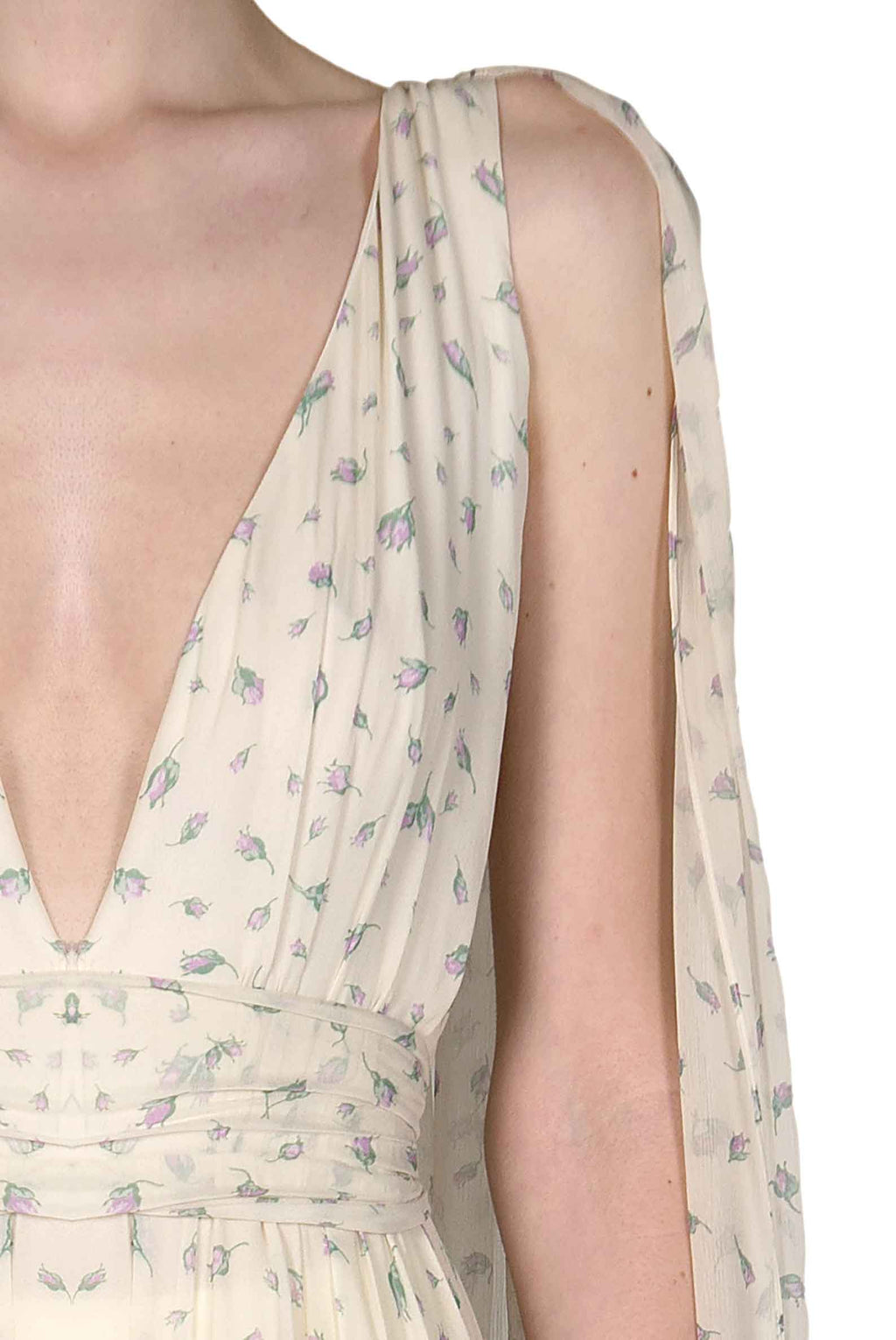 Abito Winter Garden in georgette effetto mantella con scollo a V
