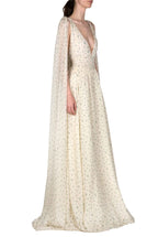 Abito Winter Garden in georgette effetto mantella con scollo a V