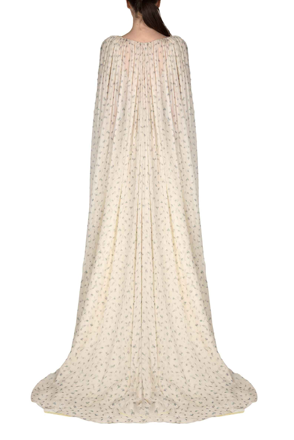 Abito Winter Garden in georgette effetto mantella con scollo a V