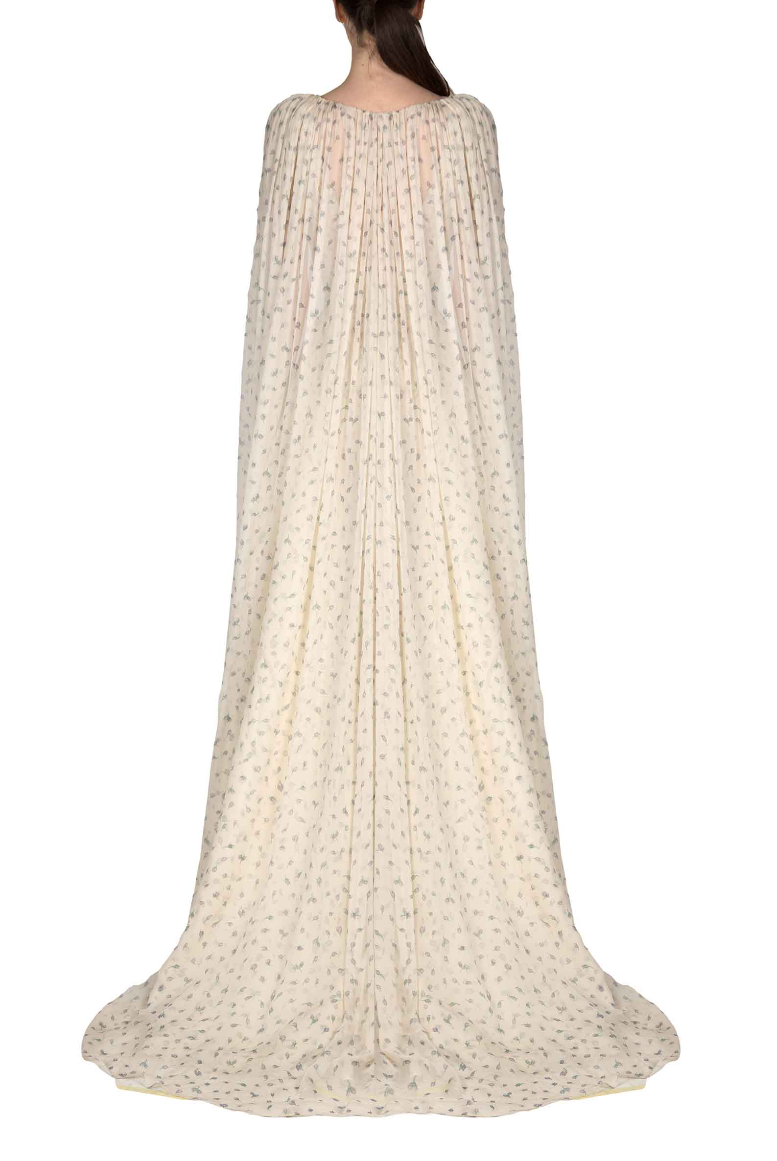 Abito Winter Garden in georgette effetto mantella con scollo a V