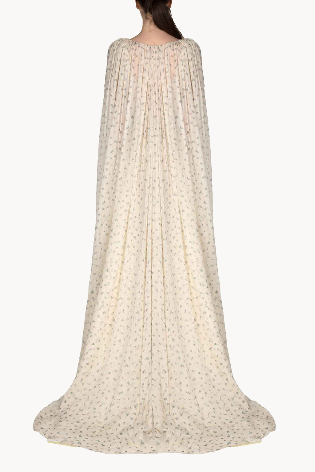 Abito Winter Garden in georgette effetto mantella con scollo a V