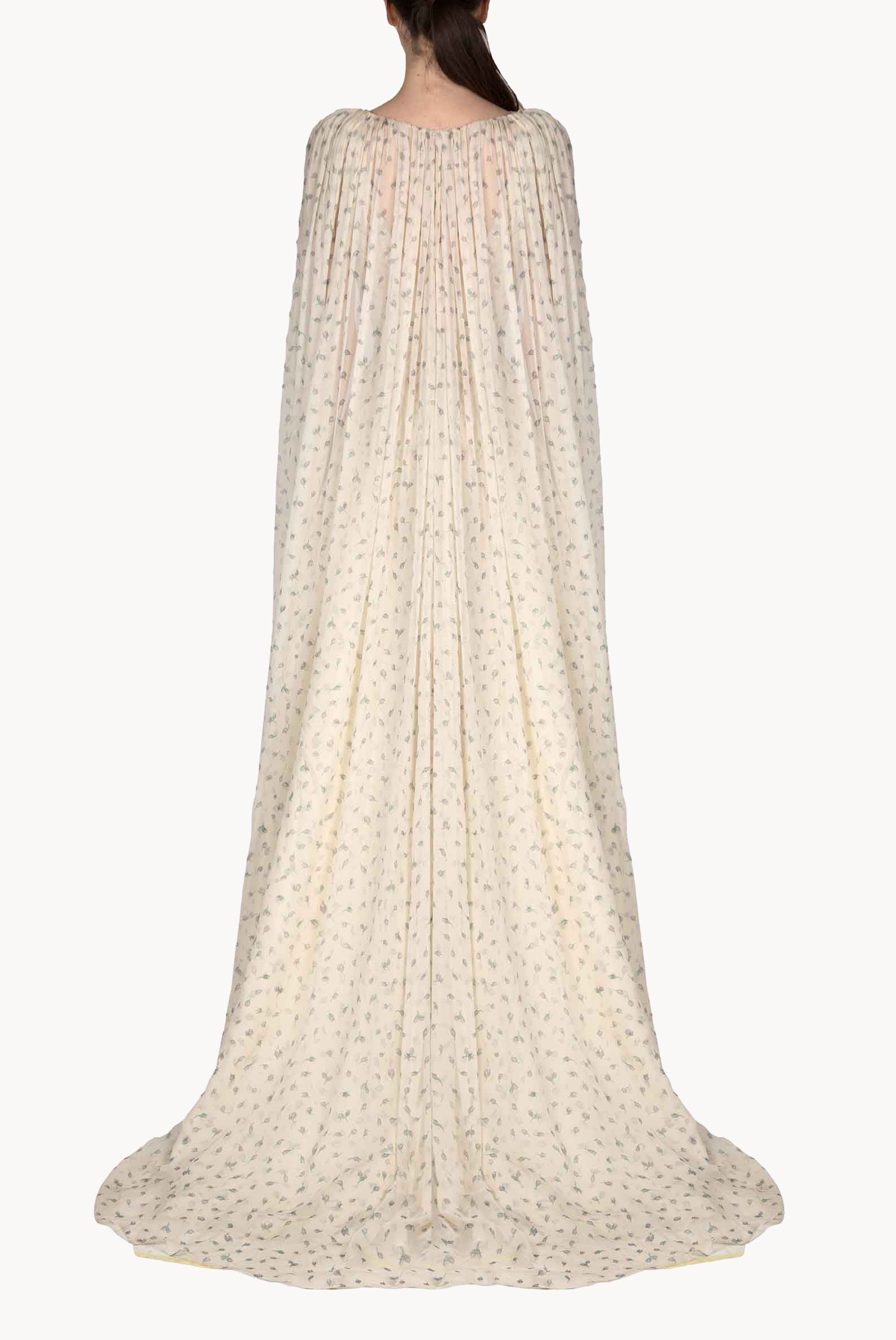 Abito Winter Garden in georgette effetto mantella con scollo a V