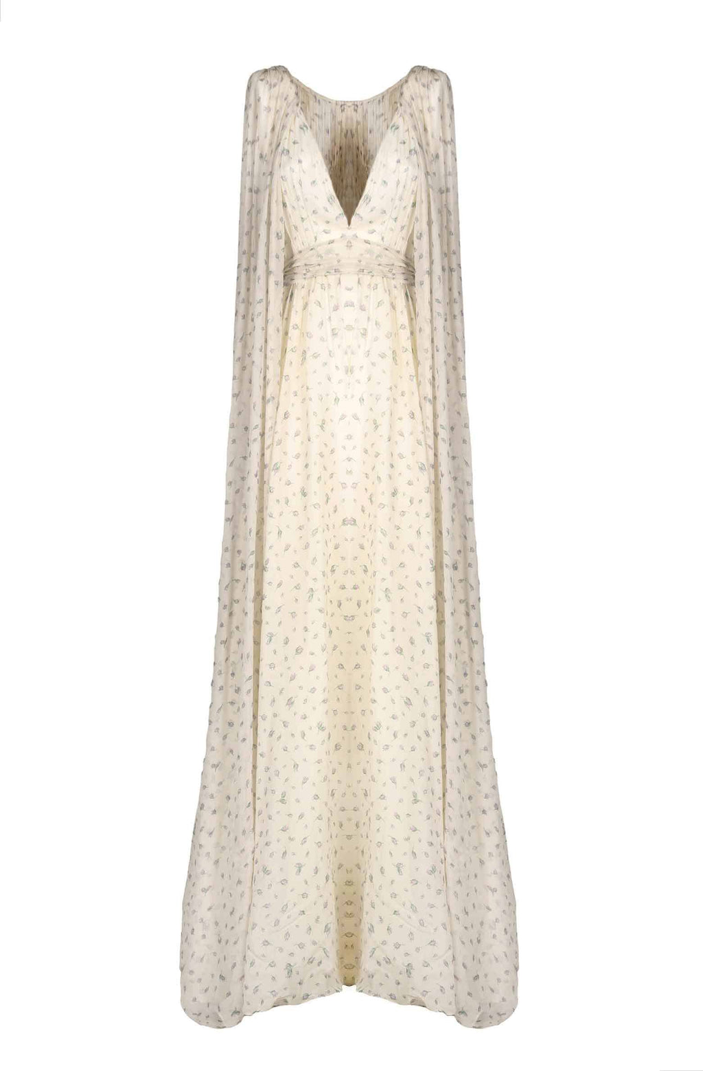 Abito Winter Garden in georgette effetto mantella con scollo a V