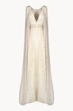 Abito Winter Garden in georgette effetto mantella con scollo a V