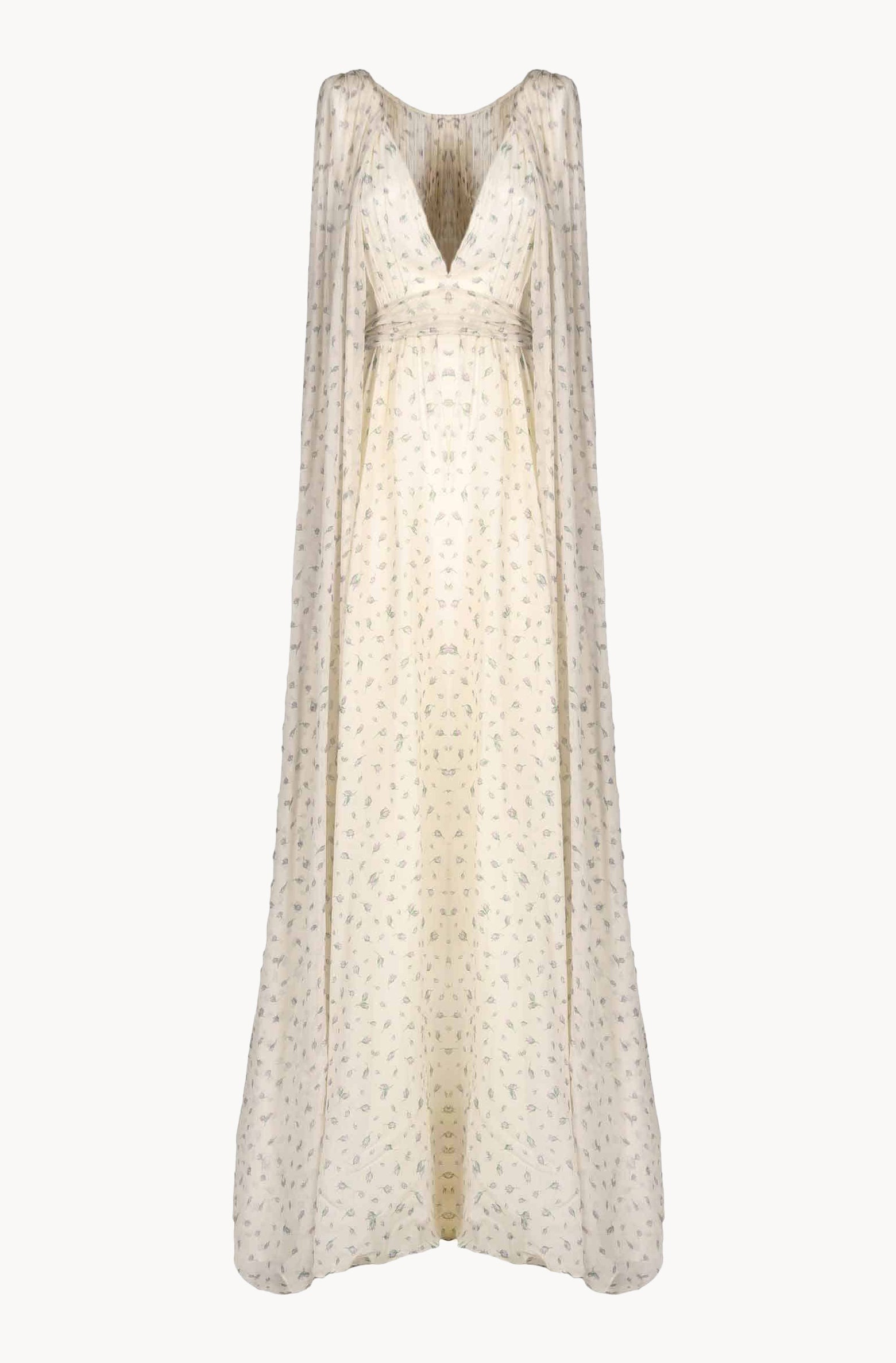 Abito Winter Garden in georgette effetto mantella con scollo a V