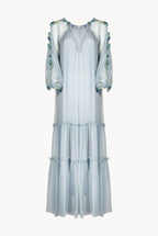 Chiffon Maxi Dress With Flower Detail