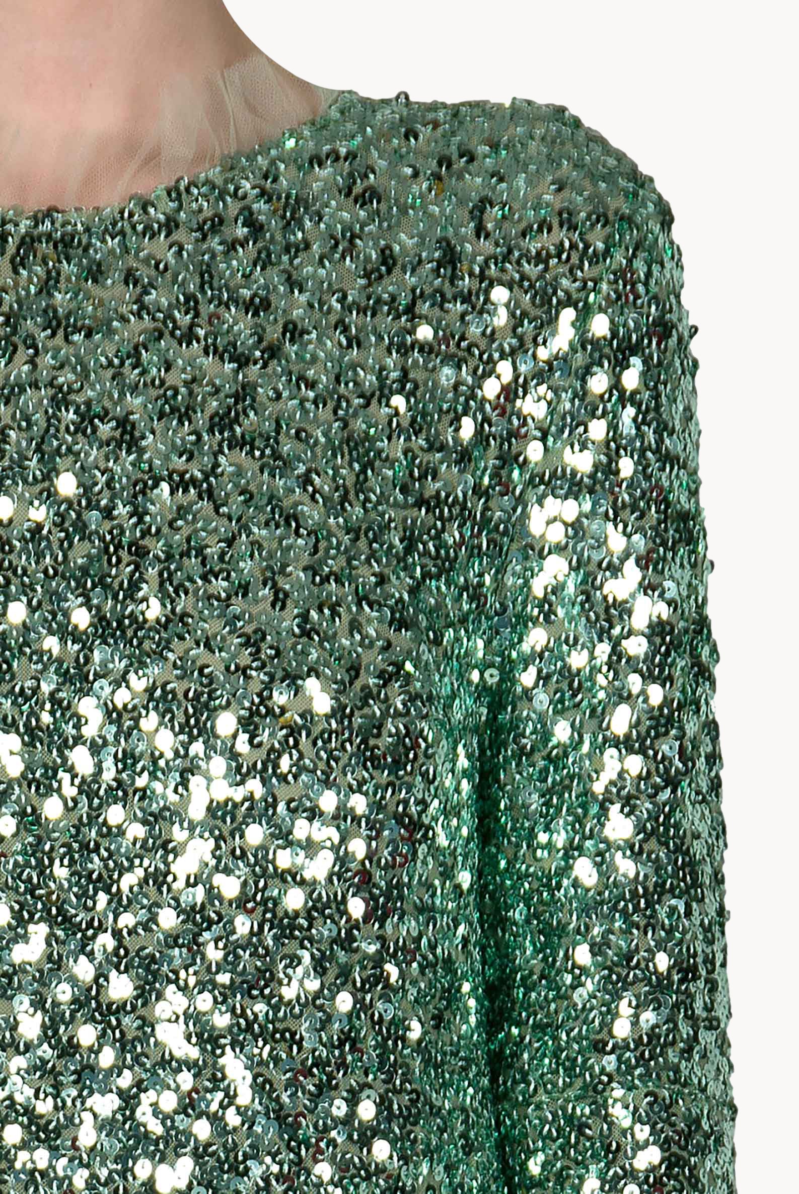 Minidress di paillettes menta