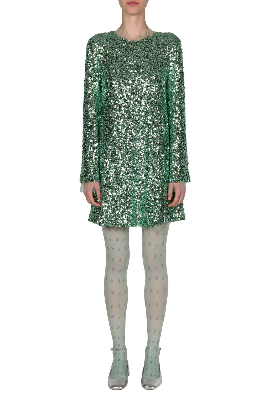 Minidress di paillettes menta