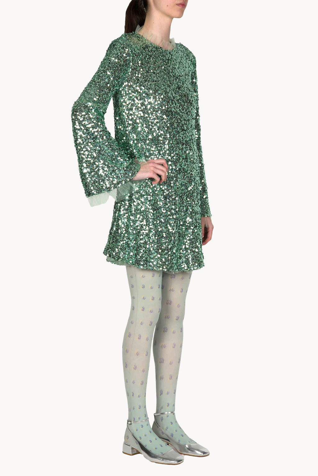 Minidress di paillettes menta