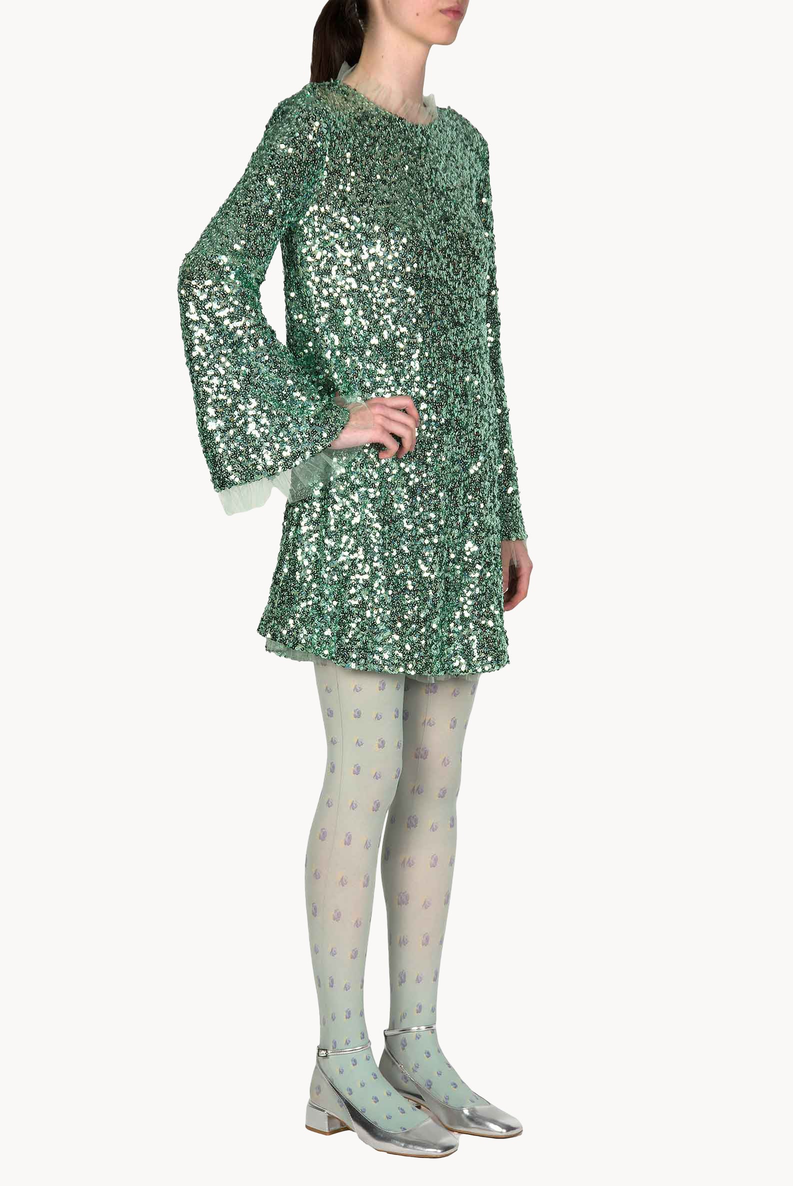 Minidress di paillettes menta