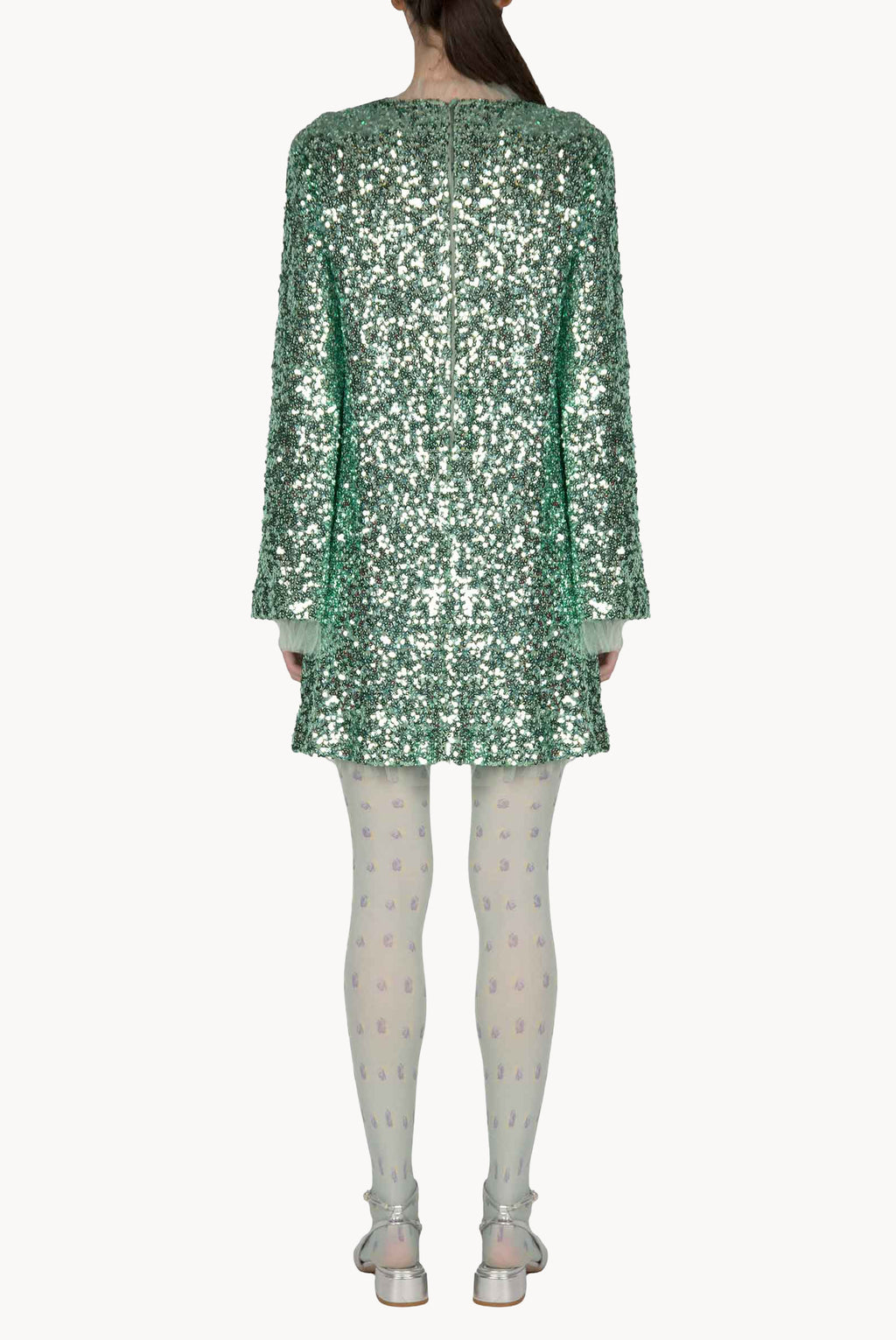 Minidress di paillettes menta