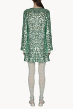 Minidress di paillettes menta