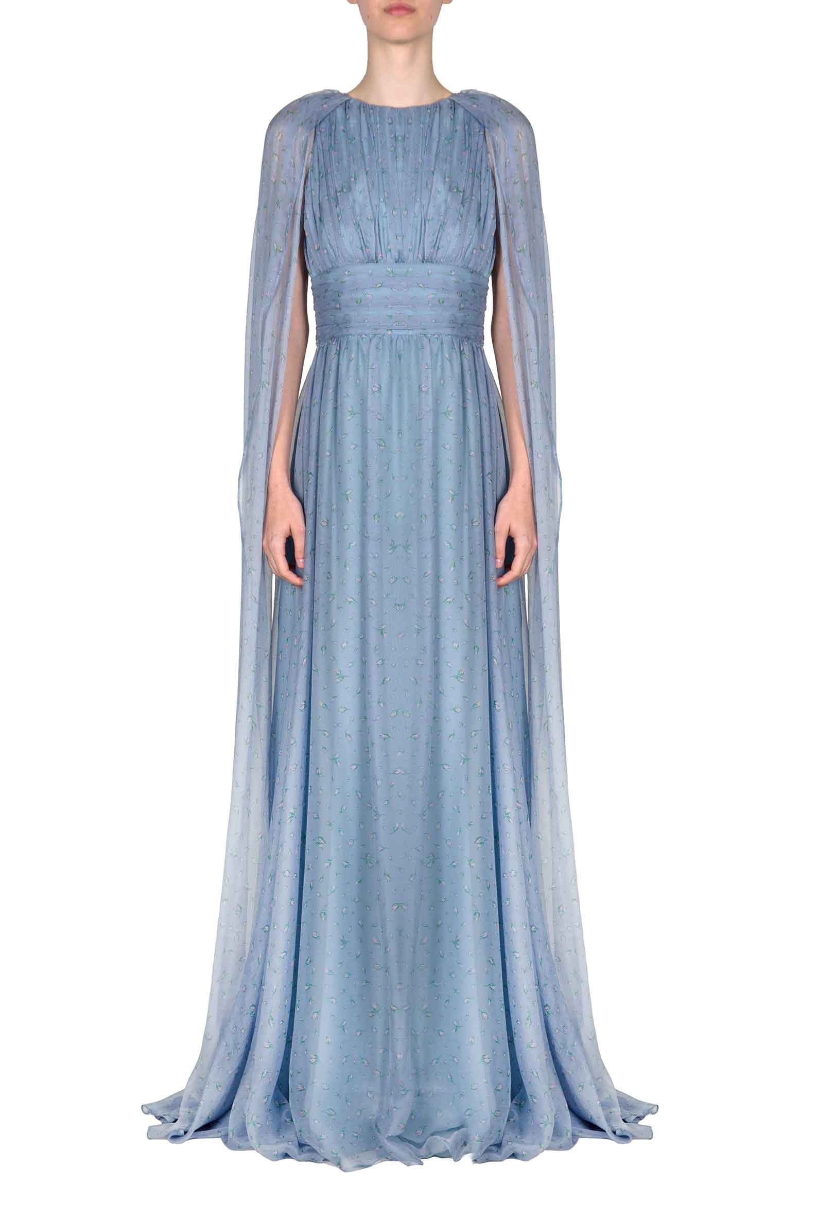 Abito Maxi in Chiffon di Seta Winter Garden