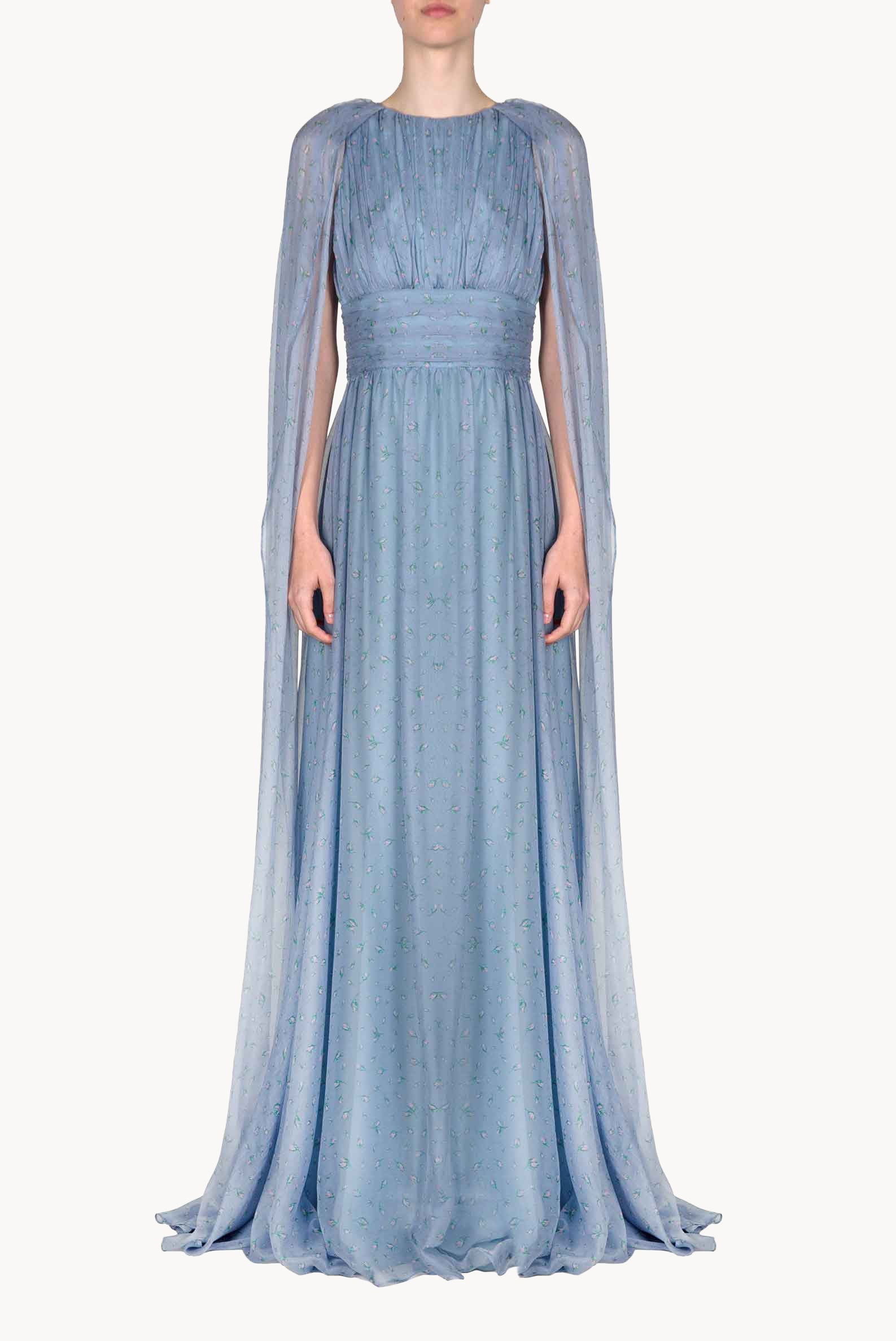 Abito Maxi in Chiffon di Seta Winter Garden