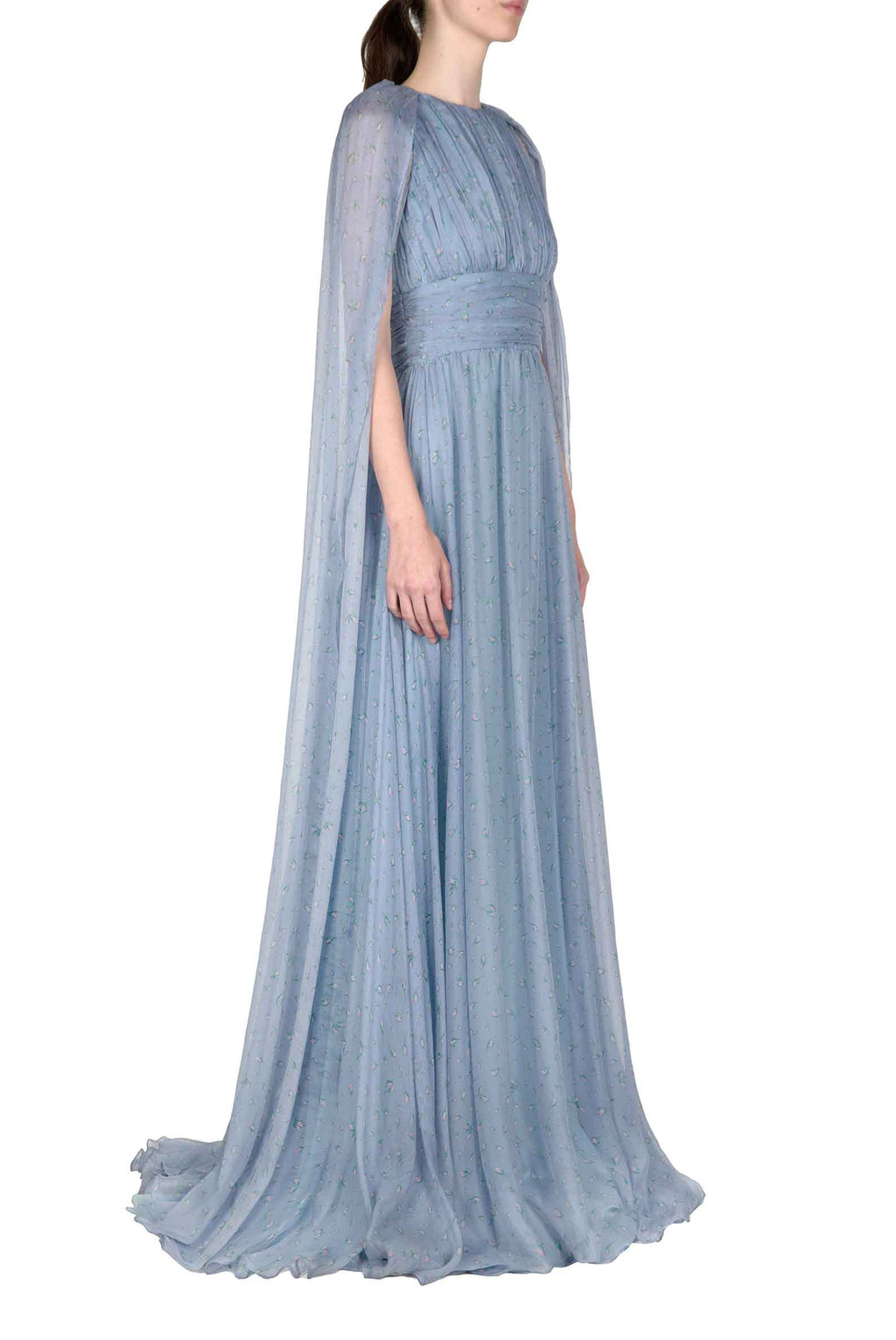 Abito Maxi in Chiffon di Seta Winter Garden