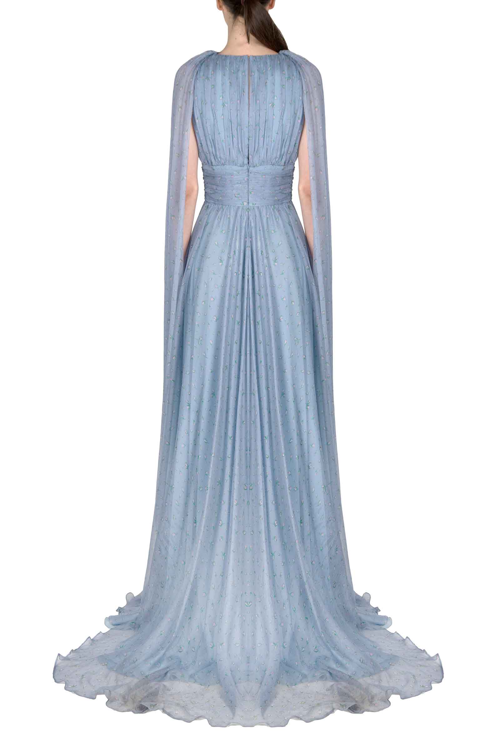 Abito Maxi in Chiffon di Seta Winter Garden