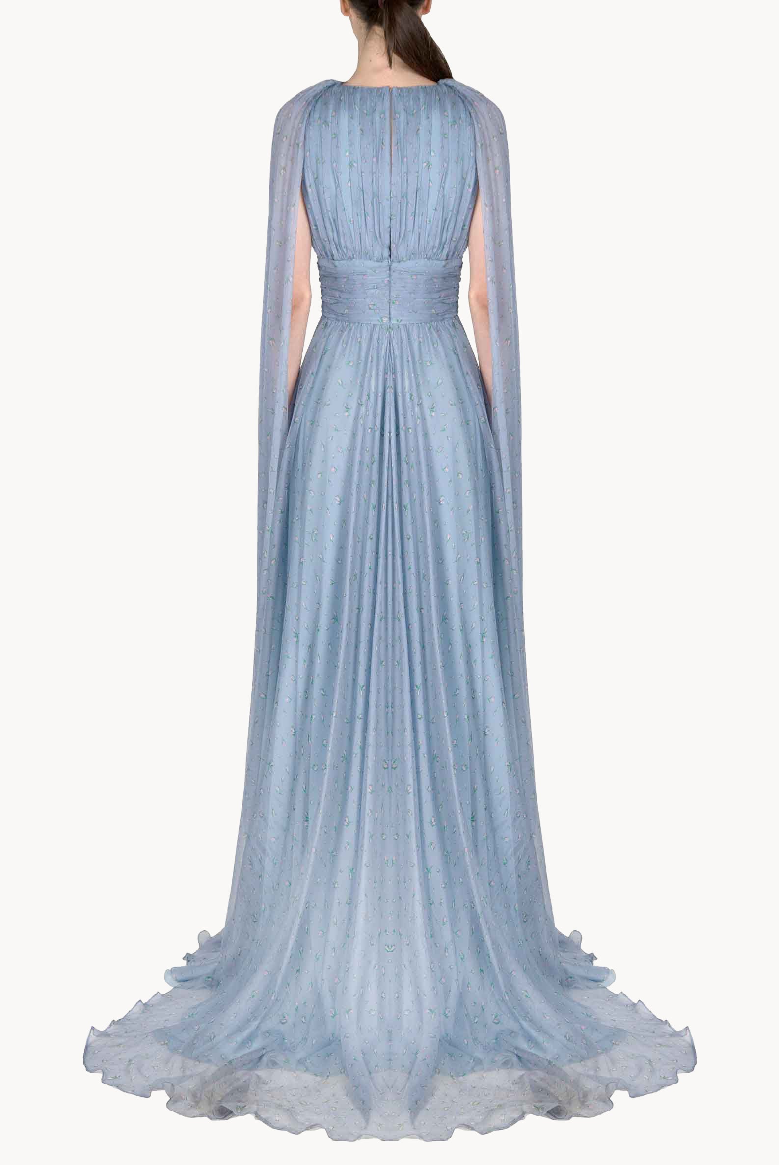 Abito Maxi in Chiffon di Seta Winter Garden