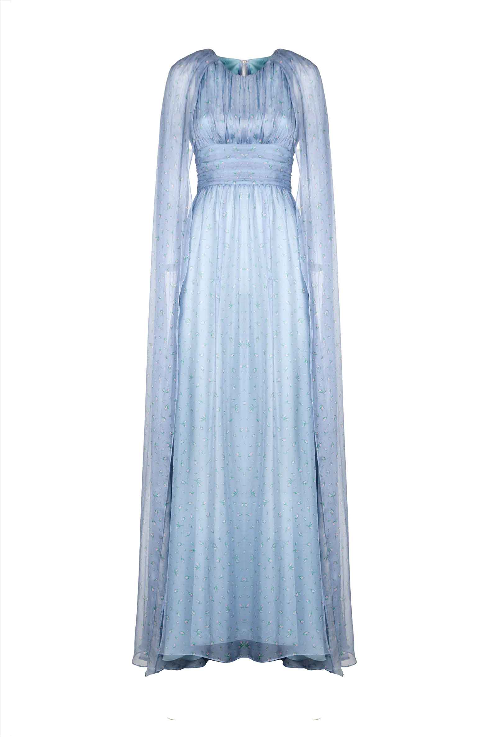 Abito Maxi in Chiffon di Seta Winter Garden