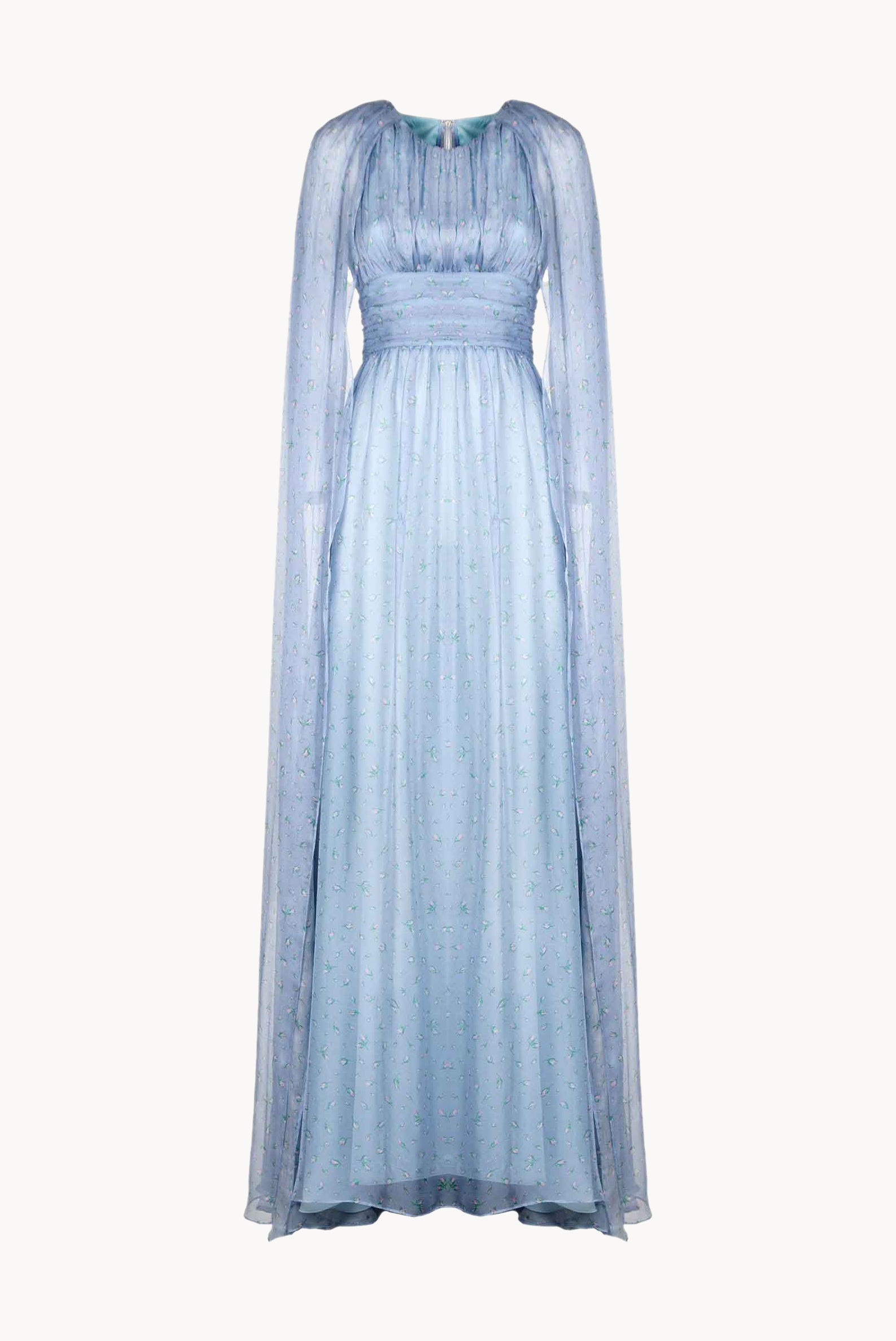Abito Maxi in Chiffon di Seta Winter Garden