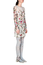 Minidress in tulle ricamato con fiori