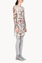 Minidress in tulle ricamato con fiori