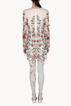 Minidress in tulle ricamato con fiori
