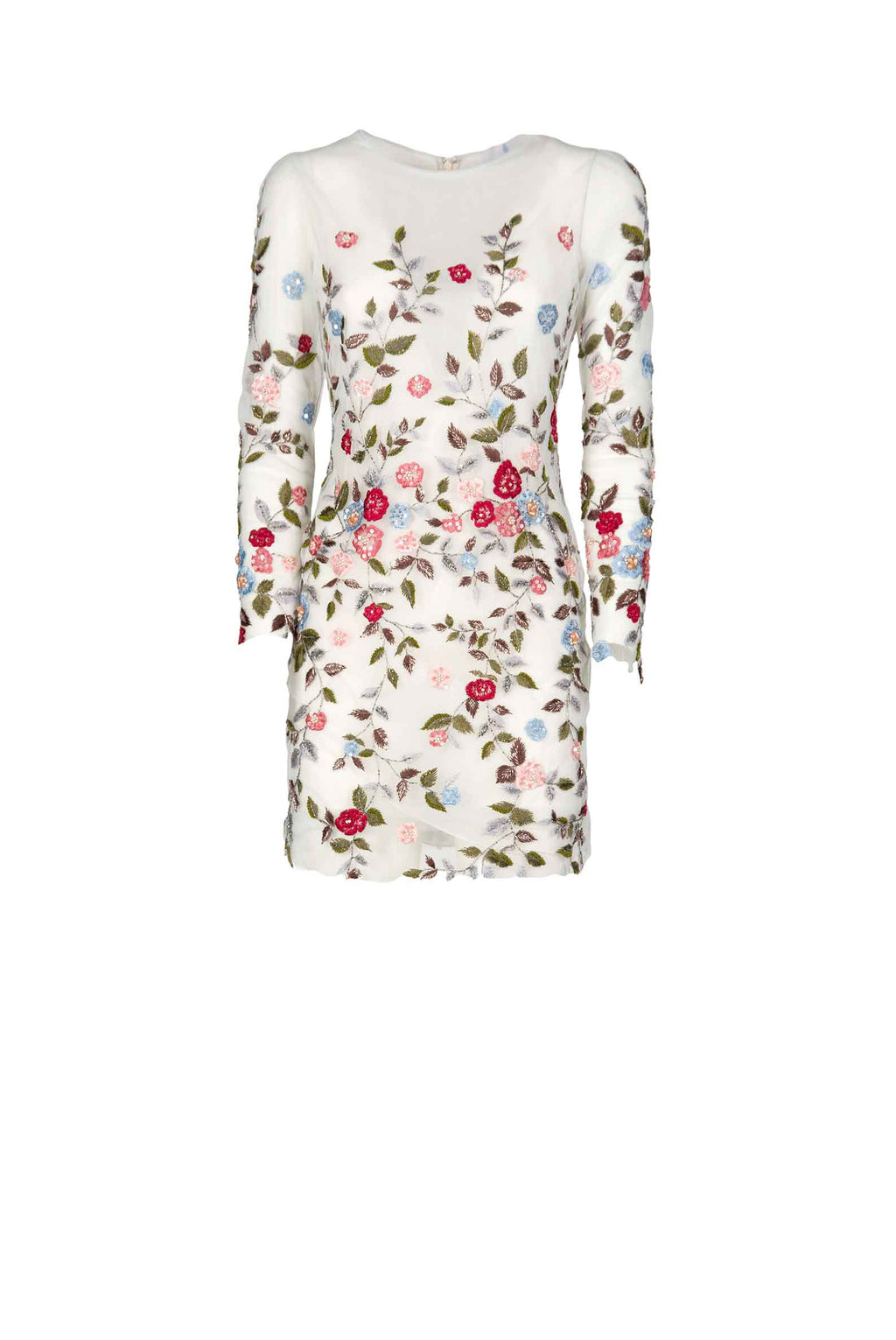 Minidress in tulle ricamato con fiori