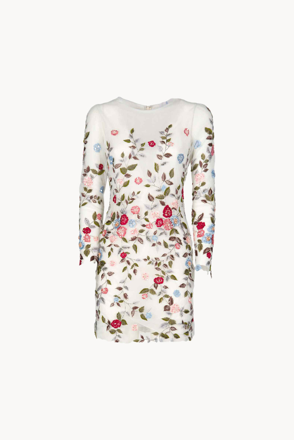Minidress in tulle ricamato con fiori