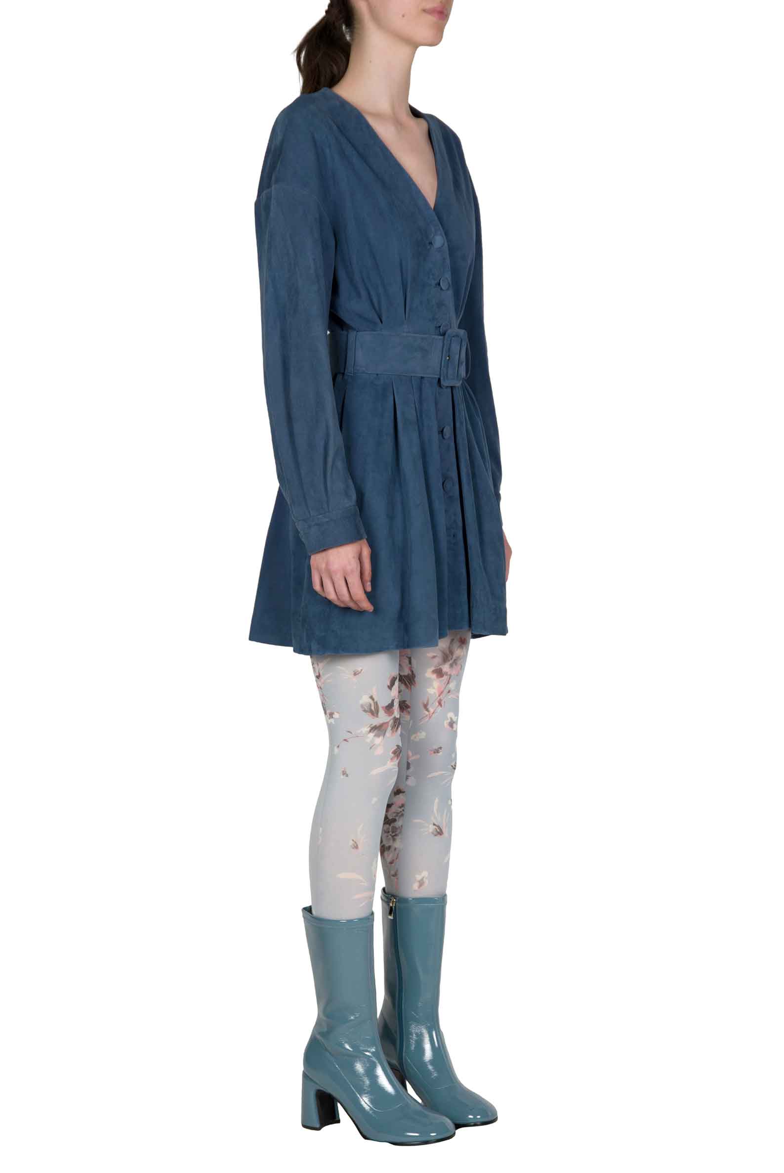 Minidress in camoscio