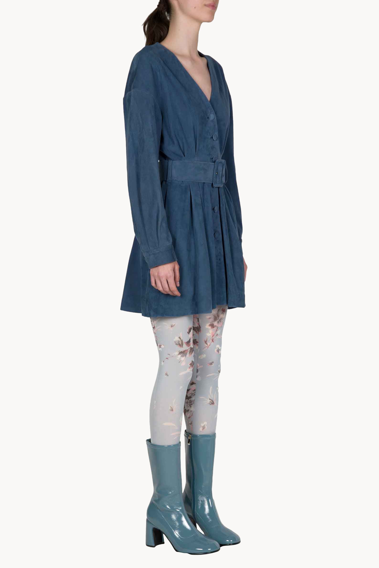 Minidress in camoscio