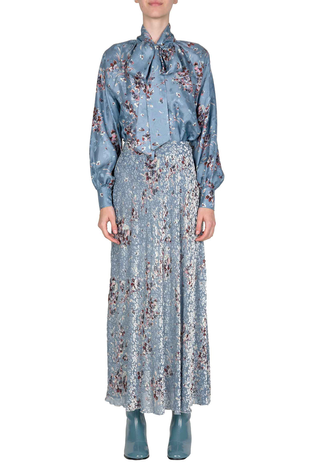 Camicia Flower Storm con dettaglio a fiocco