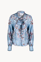Camicia Flower Storm con dettaglio a fiocco