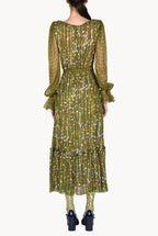 Flower Garland Printed Georgette Dress