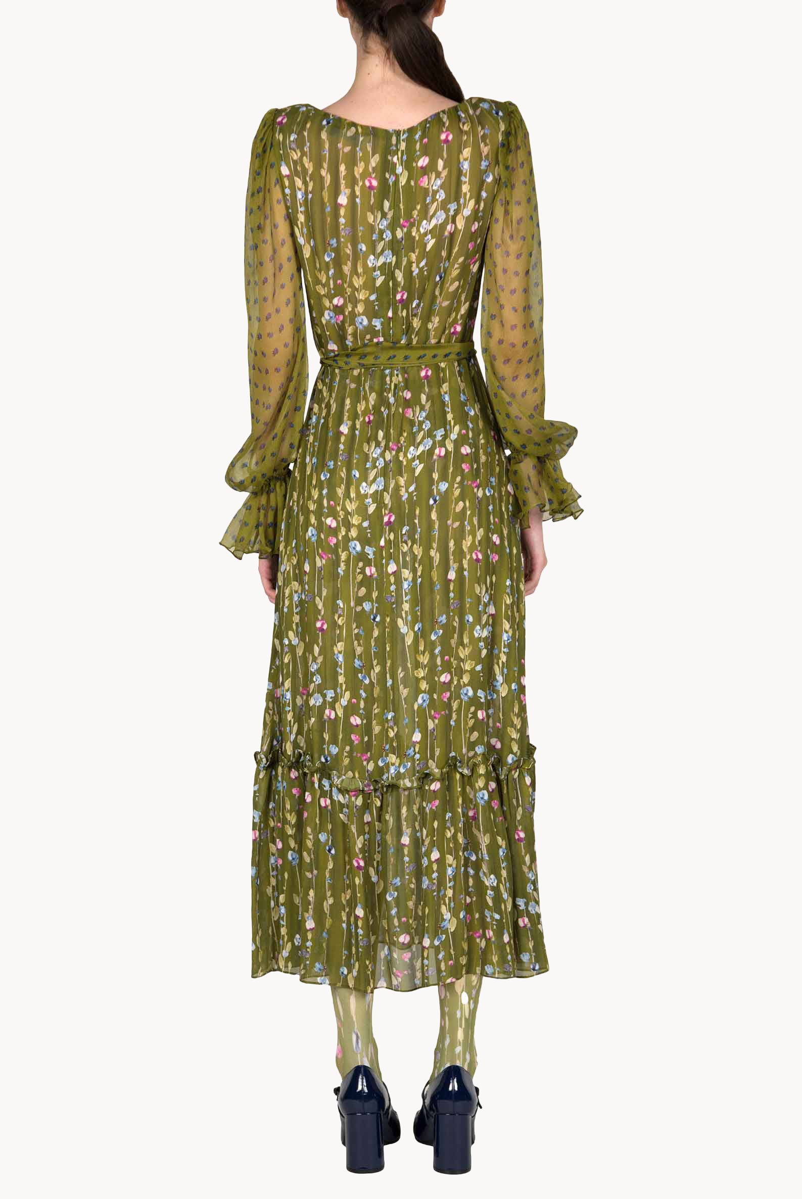 Flower Garland Printed Georgette Dress