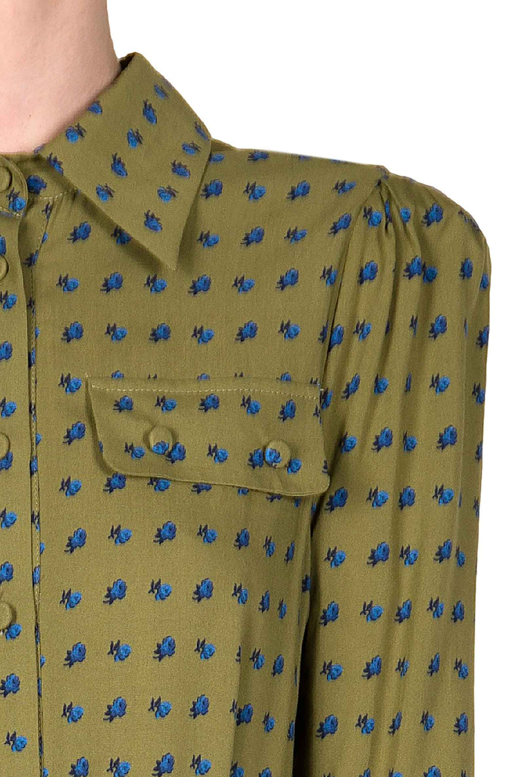 Vintage Buds Printed Chemisier Dress