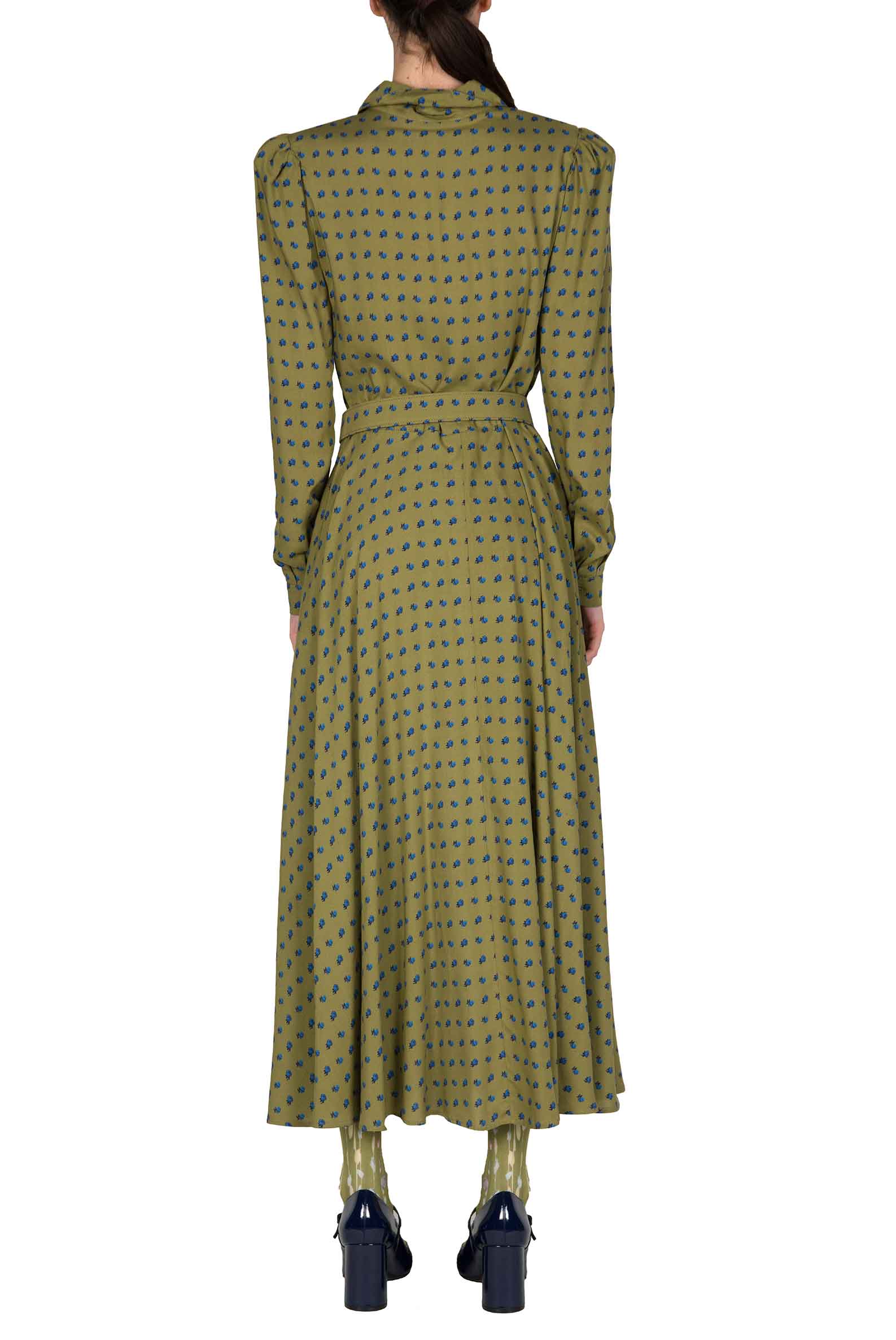 Vintage Buds Printed Chemisier Dress