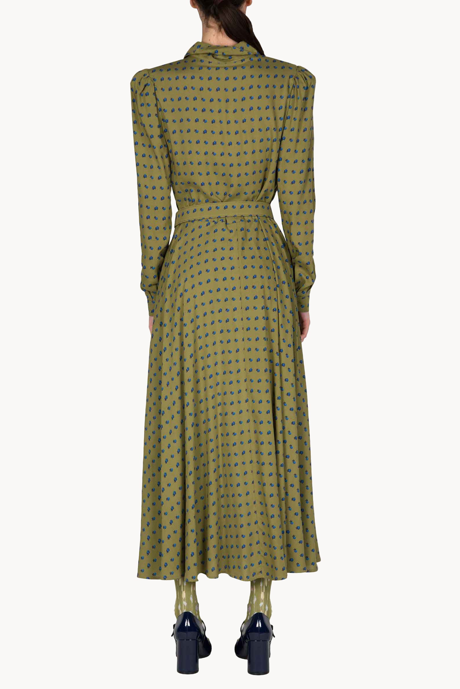 Vintage Buds Printed Chemisier Dress