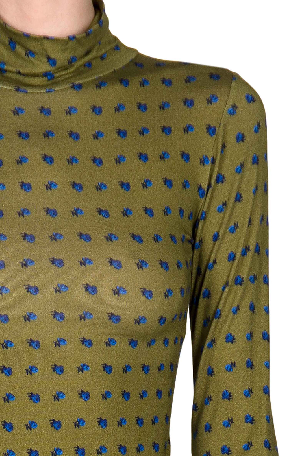 Vintage Buds Green Jersey Turtleneck