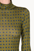Vintage Buds Green Jersey Turtleneck