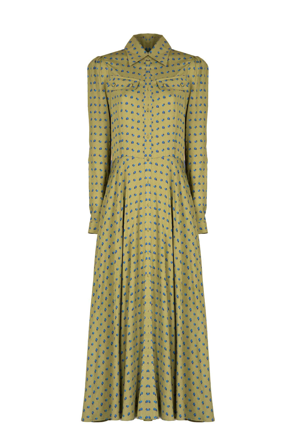 Vintage Buds Printed Chemisier Dress
