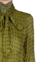 Vintage Buds Chiffon Creponne Shirt With Bow Detail