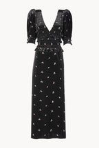 Abito Winter Garden ricamato con smock