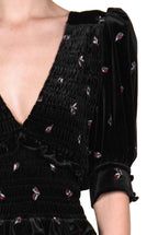 Abito Winter Garden ricamato con smock